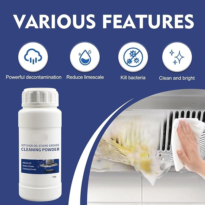 Kitchen Degreaser Cleaning Powder - Removes Grease Rust &amp Odors For Spotless Appliances(3PCS)
