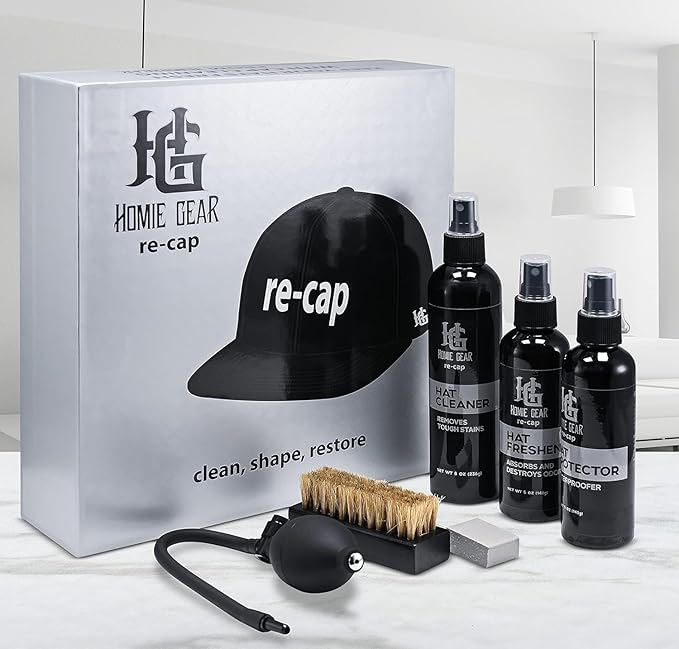 Cap Shaper Spray 8 Fl Oz with Re Cap Cleaning Kit | Hat Care for Baseball Cap for Cleaning Refreshment &amp Protection your Cap | Repel Stains from Caps &amp Hats