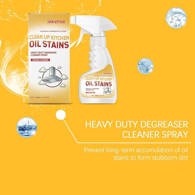 Heavy Duty Kitchen Degreaser Spray - Fast Acting For Stoves Range Hoods Grills - Easy Clean Formula(2PCS)