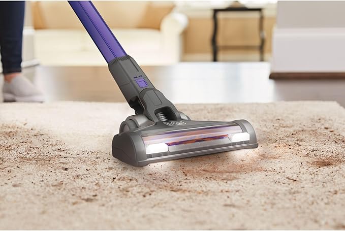 BLACK+DECKER Pet Hair Vacuum Cordless Vacuum Cleaner Pet Hair Up to 55 Minutes of Runtime Interchangeable Floorhead Maximum Suction Multi-Surface Light Weight Powerseries Extreme (BSV2020P)