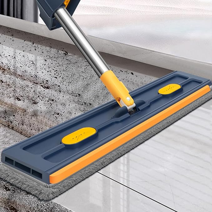 Bedroom Floor Cleaner - Flat Mop Garage Cleaning Mops | Scraper Floors Cleanings Tool Large Flats Mopss with Long Handle Garrage Cleaniings Mopp for Hardwood Tile Carpet Bathroom Garages Apartment