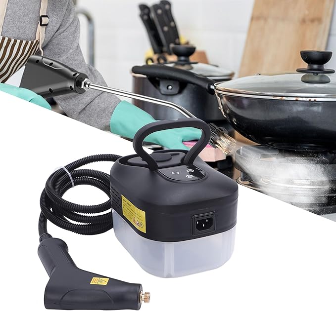 Steam Cleaner Portable Car Cleaning Steamer with 3 Brush Heads for Stovetop Wall Bathroom Kitchen Living Room Hard Floors Tiles (US Plug 110V)