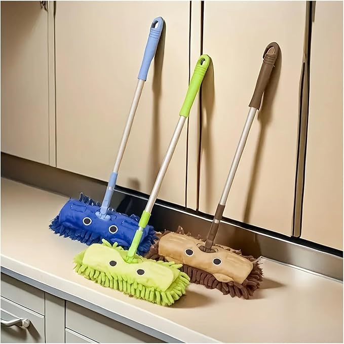 Portable Stretchable Floor Cleaning Tools Mop Dustpan Mini Sweeping House(White)