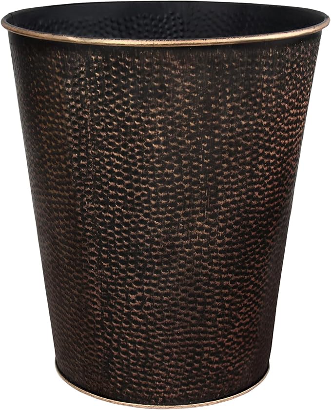 Blue Donuts Wastebasket for Bedroom Bathroom Trash Can 6 Liters Bronze Stainless Steel