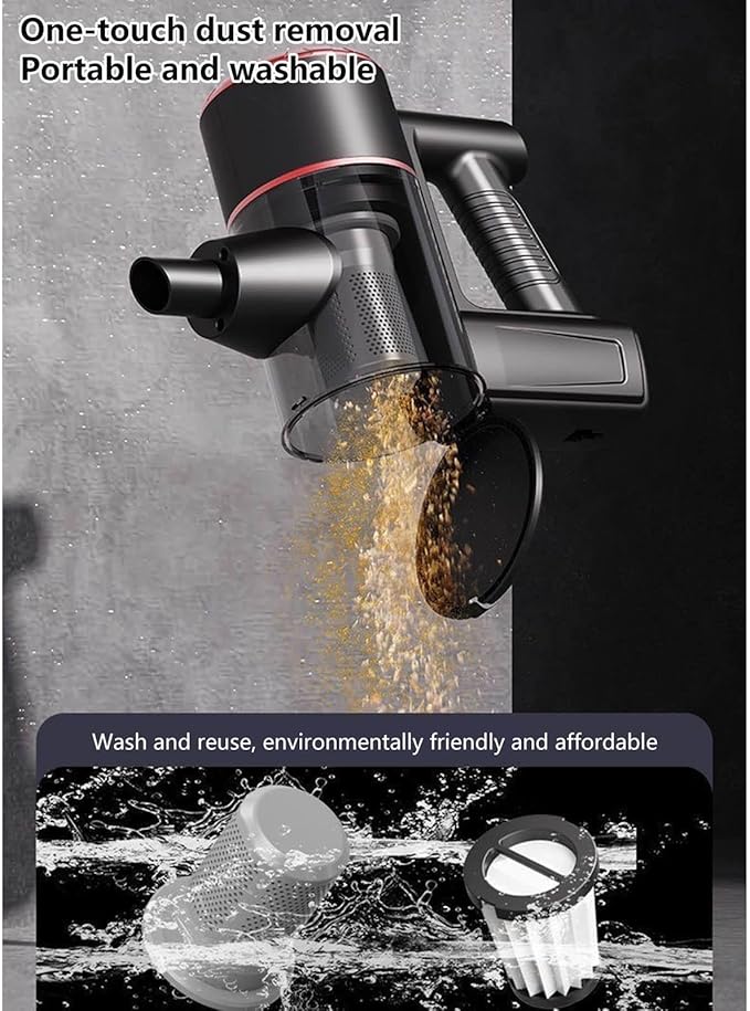 Lightweight Cordless Wireless Vacuum Cleaner for Home 18Kpa 35mins Runtime Rechargeable  Cordless Vacuum Cleaner Handheld All in One Handheld Vacuum Cleaner for Home Carpet Floor Pet Hair Red