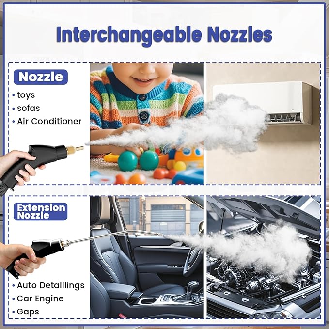2500W Handheld Steam CleanerPortable Car Steamer For Auto DetailingHigh-Temperature and Pressure Steam Cleaner For Home Steam Cleaning Machine for FurnitureKitchenGroutFloorTile (Gray)