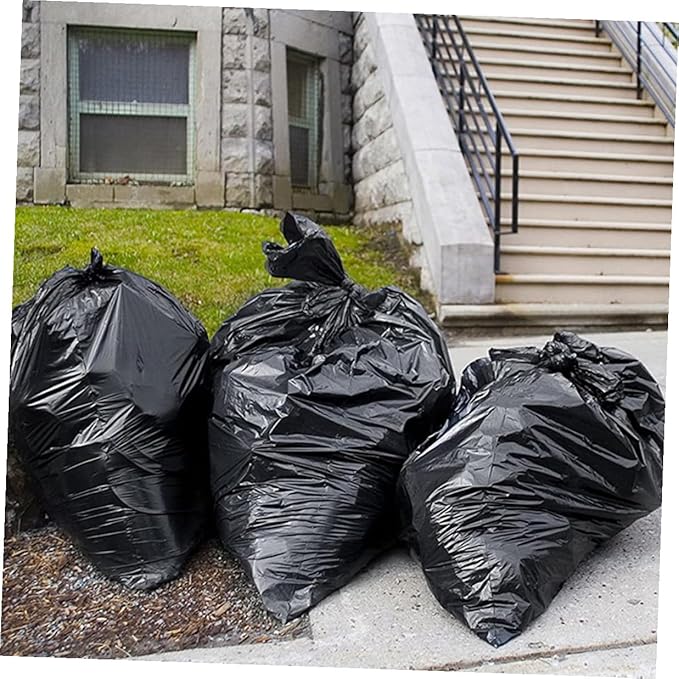 50pcs Heavy Duty Garbage Bags Large 80x100cm Contractor Trash Bags for 100l Kitchen Outdoor Lawn and Commercial Waste Disposal