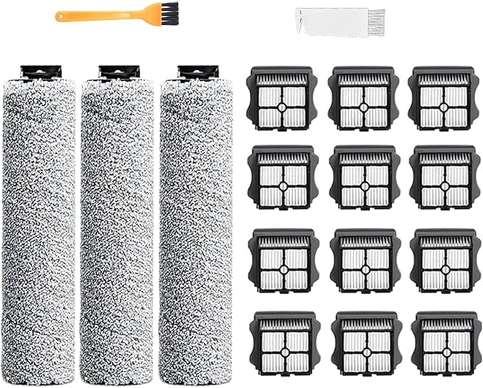 BeNtli Cordless Wet Dry Floor Washer Handheld Vacuum Accessories Spare PartRoller BrushHepa FilteCompatible for TINECO Floor One S3 /Compatible for IFloor 3 (Color : 17PCS)