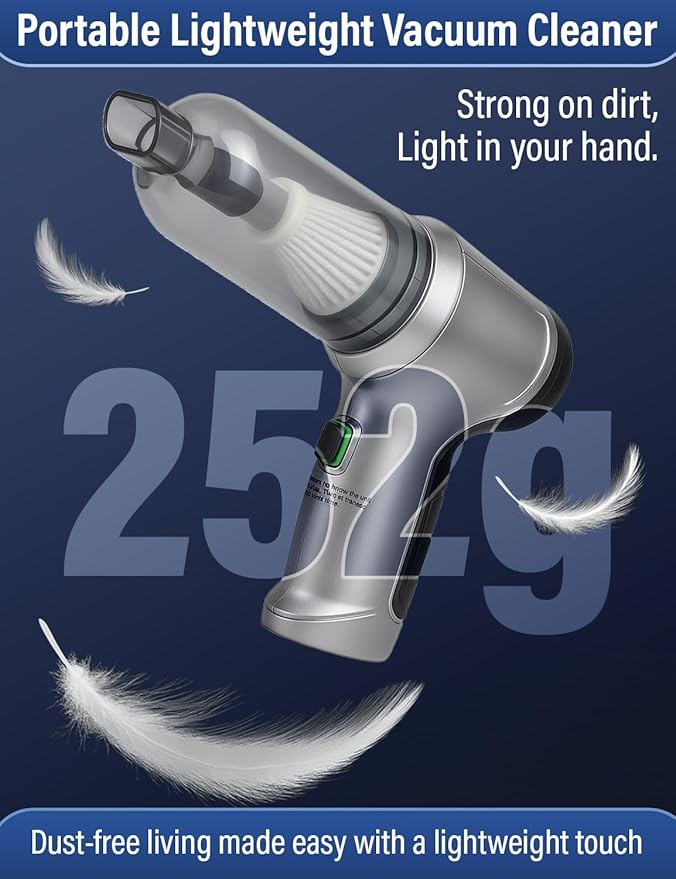 EcoNour 3-in-1 Cordless Handheld Car Vacuum Cleaner – 120W Power 12000Pa High Suction Dual Rechargeable Batteries – Portable Dust Buster for Car Home &amp Pet Hair