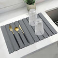 Large Stone Drying Mat for Kitchen Counter Collapsible Stone Dish Drying Mats Water Absorbing Diatomaceous Earth Drying Stone for Kitchen Counter Kitchen Dish Drying Stone Mat 24×16 (White)