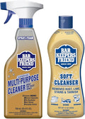 Bar Keepers Friend Soft Cleanser (13 oz) and MORE Spray + Foam (25.4 oz) Multipurpose Cleaner Bundle Stain &amp Rust Remover for Multi Surface Bathroom Kitchen &amp Outdoor Cleaning
