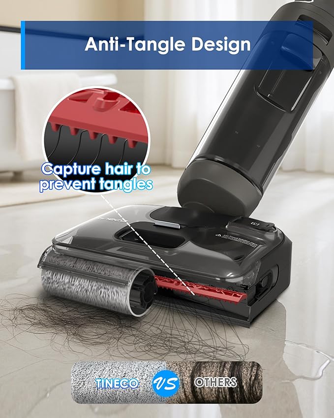 Tineco Floor ONE i6 Stretch Wet Dry Vacuum Cleaner Vacuum &amp Mop All in One 20kpa Powerful Suction Up to 40 Minutes Runtime 180° Lay-Flat Anti-Tangle Design Full-Path Self-Cleaning&amp185℉ F