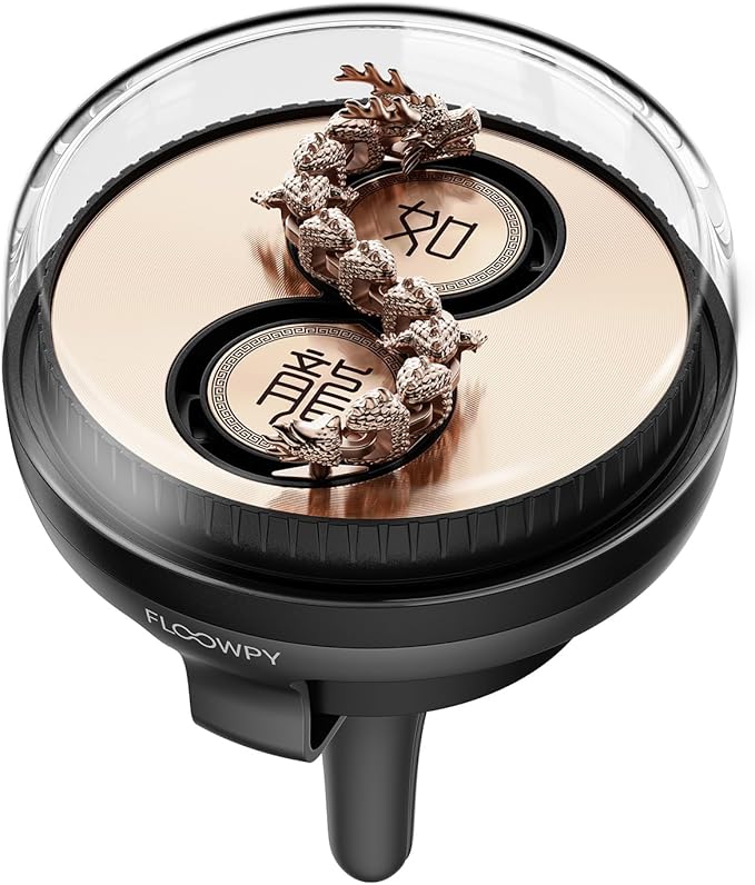 Car Air Freshener with Moving Dragon - 3 Fragrance Pads Wind-Powered Air Vent Diffuser Moving Dragon Design Car Freshener Vent Clip