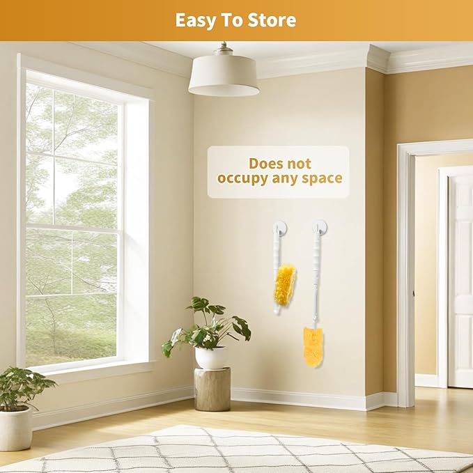 50 Pack Duster Refill Compatible with 1 Extendable Handle 360 Heavy Duty Duster Kit with 1 Handle Multi-Surface Disposable Dusters Refills for Cleaning Corner Furniture Car Blinds