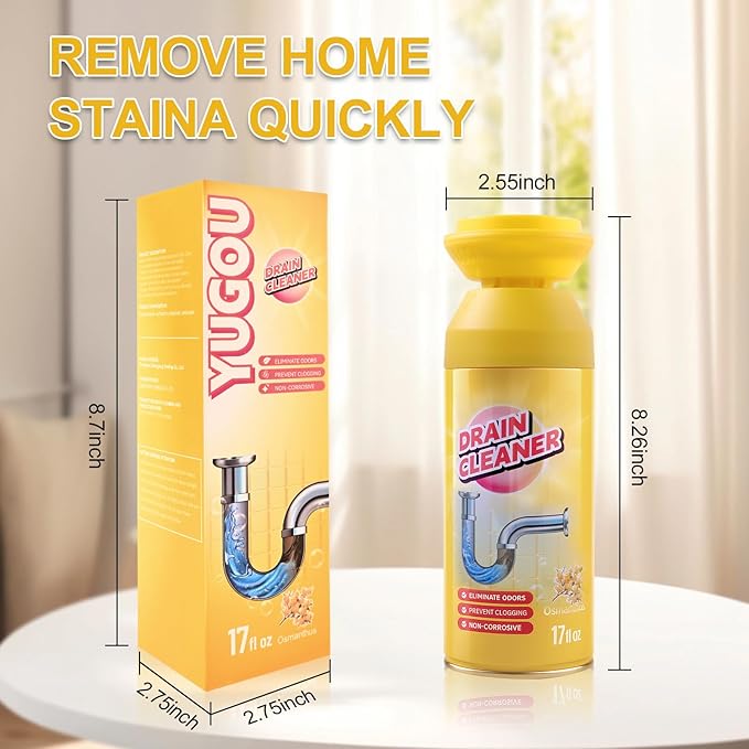 Drain Cleaner Foam Foaming Drain Cleaner Floral Sink Cleaner and Deodorizer for Kitchen Sinks Shower Drains Tubs. 2pcs Floral
