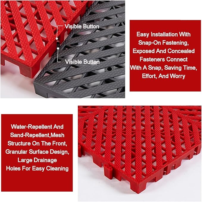 Trench Drainage GrateDrain Covers OutdoorInterlocking Floor TilesPP Modular 40x40cm Multicolor 4-30 pcs(Color24pieces)