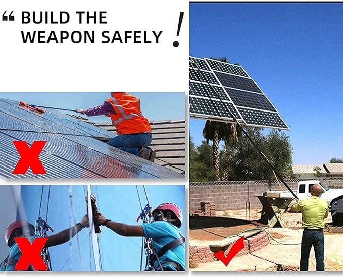 Telescopic Window Cleaning Brush Kit - Solar Panel &amp Glass Cleaner with Water Fed Pole &amp Spray - Perfect for Efficient Home &amp Solar Panel Maintenance18FT/5.4M