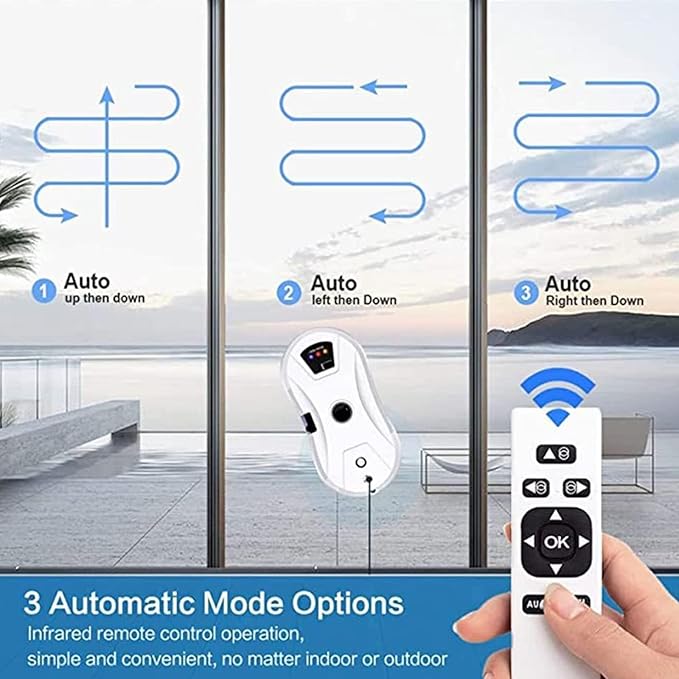 Smart Window Cleaner with Automatic Water Spray AI Navigation Safety Protection Brushless Motor for High-Efficiency Cleaning
