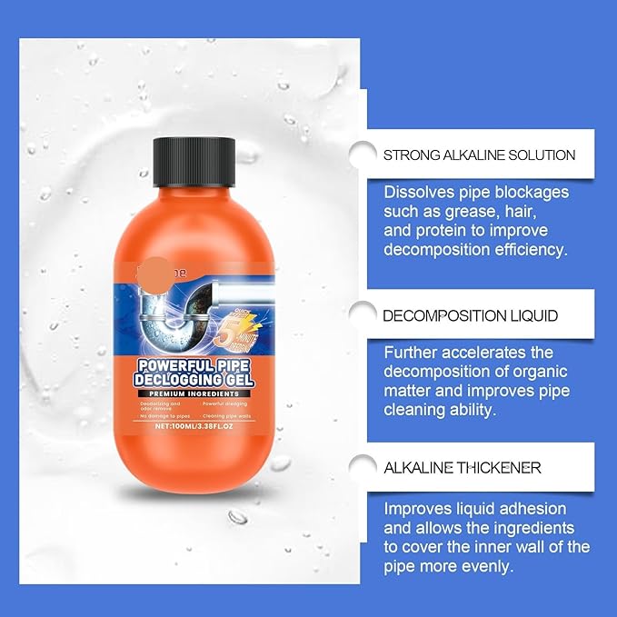 Quick-Fix Drain Cleaner - Powerful Formula for Kitchen Sink and Toilet Blockages(3PCS)