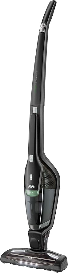 AEG Ergorapido CX7-2-45MÖ 2in1 Akku-Staubsauger (50% Recyclingmaterial beutellos bis zu 45 min Laufzeit freistehend 180° Drehgelenk Bürstenreinigungsfunktion LED-Frontlichter schwarz/grün)
