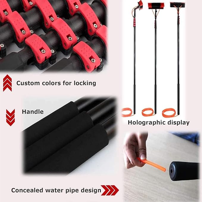 Cleaning Kit Telescopic BrushWater Fed Pole Kit Telescopic Brush Extendable Cleaner Conservatory Roof Extension Rod Cleaning Equipment for Photovoltaic Panel Cleaning Trucks55cm b