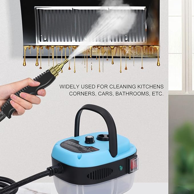 Handheld Steam Cleaner 2500W 3 Bar Pressure 105°C Portable Multi Cleaner with Detergent Container for Kitchen Car Bathroom and Corners