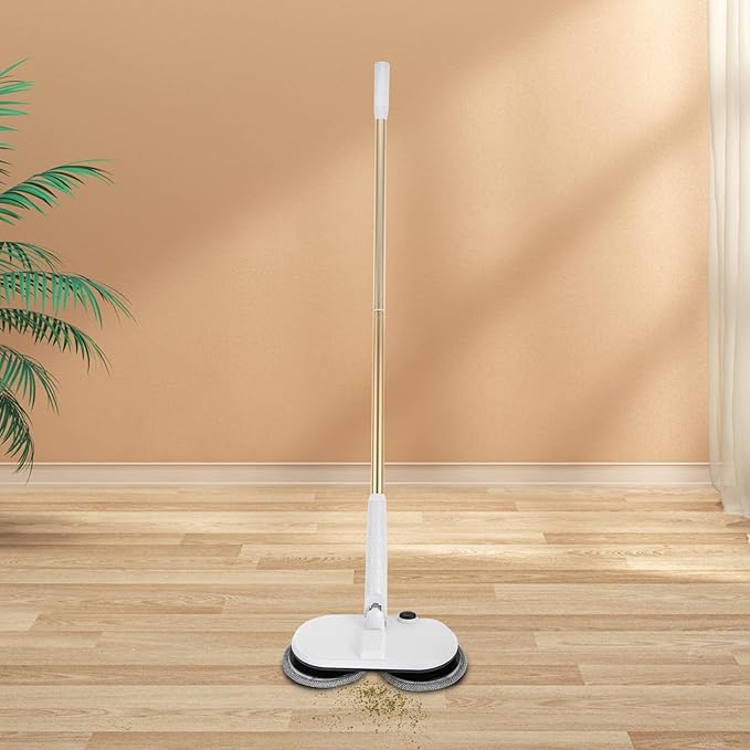 Electric Spin Mop with Dual Rotating Pads 150RPM Floor Cleaner for Hardwood and Tile 60+ Minutes Runtime Lightweight and Portable Design for Home Cleaning