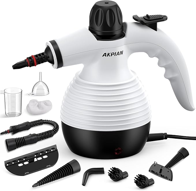 Handheld Steam Cleaner Steamer for Cleaning Multipurpose Portable Steam Cleaners for Home Use with Safety Lock and 10 Accessory Kit to Remove Grime Grease and More Save Time and Effort