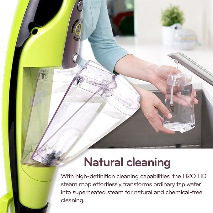 H2O HD Steam Mop &amp Handheld Steam Cleaner | 3-in-1 Floor Steamer | 1500W Power &amp 450ml Removable Tank | Foldable Storage | Hardwood Tile &amp Laminate Cleaner