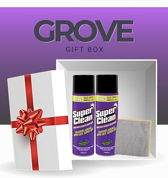 Super Clean Citrus Scent Cleaner and Degreaser Spray 17 oz Bundle with Microfiber Cloth - Heavy Duty Degreaser for Kitchen Oil Grime and Dirt Removal - (3 Items)