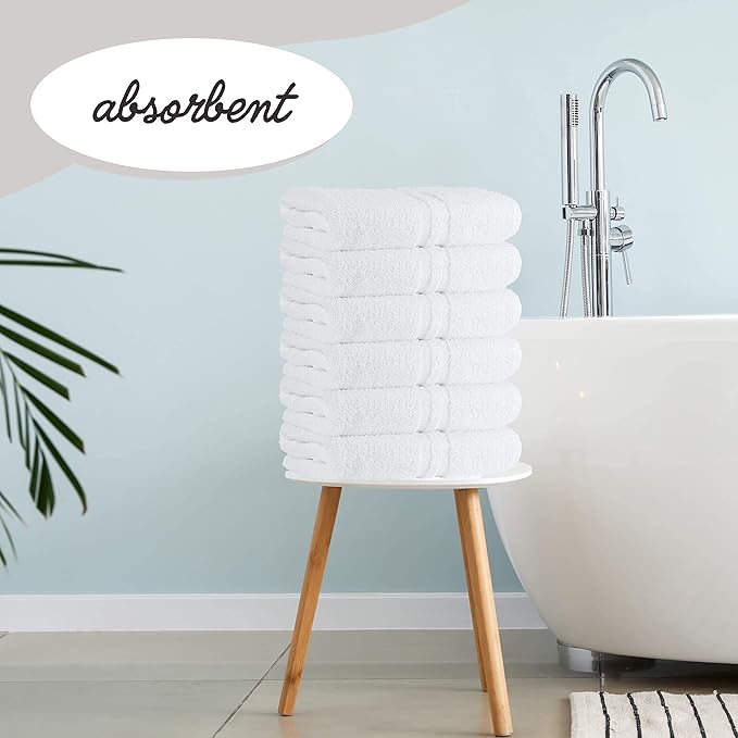 GREEN LIFESTYLE 100% Cotton Terry Towels White 240 Pack - 14x17 inches Absorbent Durable Multipurpose Cleaning Rags