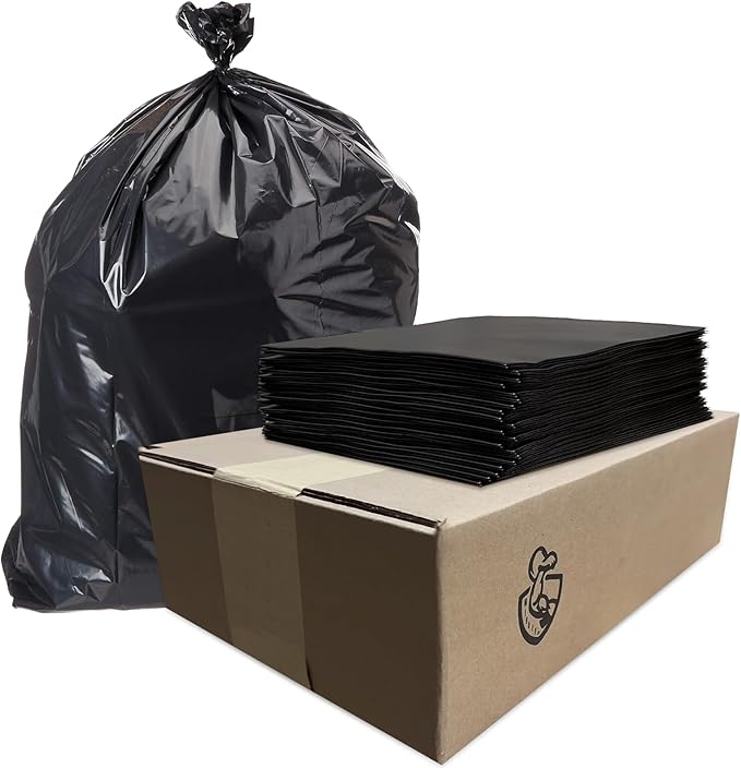 Large 55-60 Gallons Contractor Trash Bags|3MIL|38 * 56|50 packs|Professional Heavy Duty Garbage Bags-Recommended for Renovation and Construction Sites-MADE IN USA