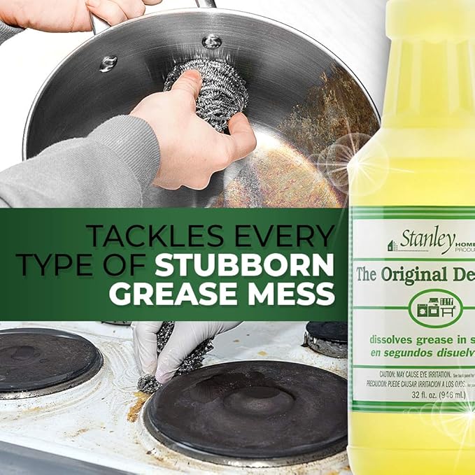 STANLEY HOME PRODUCTS Original Degreaser - Removes Stubborn Grease &amp Grime - Powerful Multipurpose Cleaning Solution for Home &amp Commercial Use (4 Pack)