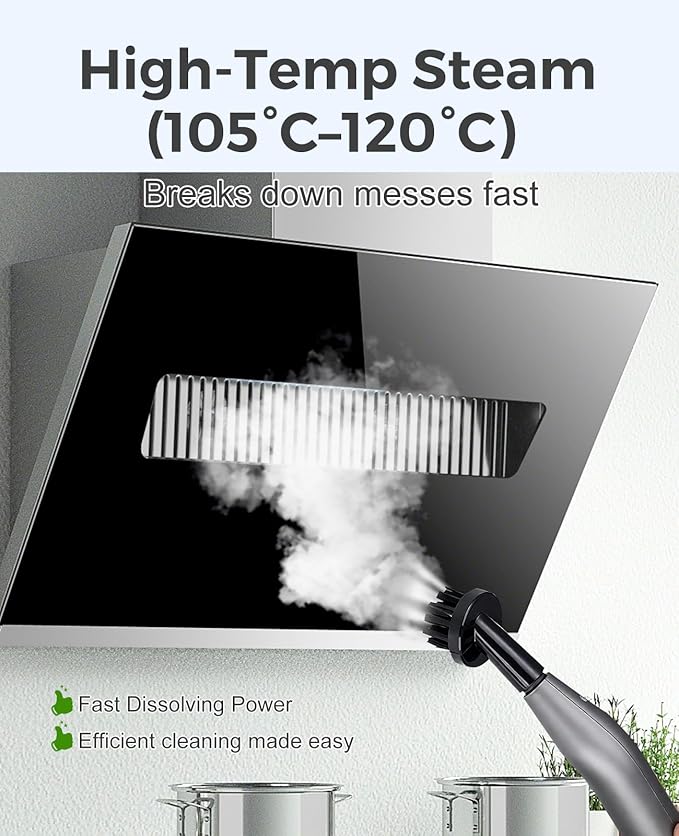1500W Steam Cleaner for Home Use 1.2L Handheld Pressurized Steamer with 2 Cleaning Modes 8-Piece Accessory Kit 15s Fast Heat-Up High-Temperature Cleaning Machine for Kitchen Bathroom Car