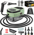 Handheld Steam Cleaner for Home 2500W High Temperature Pressurized Machine 1.6L Water Tank Handle-controlled Steam Output Portable Cleaning Steamer for Car Bed Bugs Furniture (Green 16 PCS)