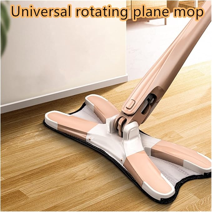 steam mop 2 in 1 Mop Free Hand Washing Flat Mop Lazy 360 Rotating Magic Mop with Squeezing Floor Cleaner Household Cleaning Tool steam Cleaner (Color : White 4pcs rag Size : Medium) (Khaki 1 Mop Pad )
