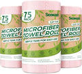 Microfiber Cleaning Cloths Roll 225 Pack Tear Away Microfiber Towels Roll 12 x 12 Lint Free Rags Reusable Cleaning Cloths Washable Scratch FreeUltra Absorbent Dish Rags(Pink)