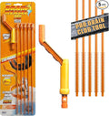 FlexiSnake Pro Drain Weasel Sink Snake Cleaner with New Molded Tip - 18″ - Drain Snake Clog Remover Tool with Rotating Handle &amp 5 Wand Refills - Easy to Use on Drains &amp Grates - Made in USA -