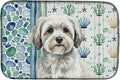 Caroline's Treasures White with Gray Coton de Tulear Coastal Sea Glass Dish Drying Mat Absorbent Dish Drying Mat Pad for Kitchen Counter Dish Drainer Mat for Countertop 14 x 21 Multicolor