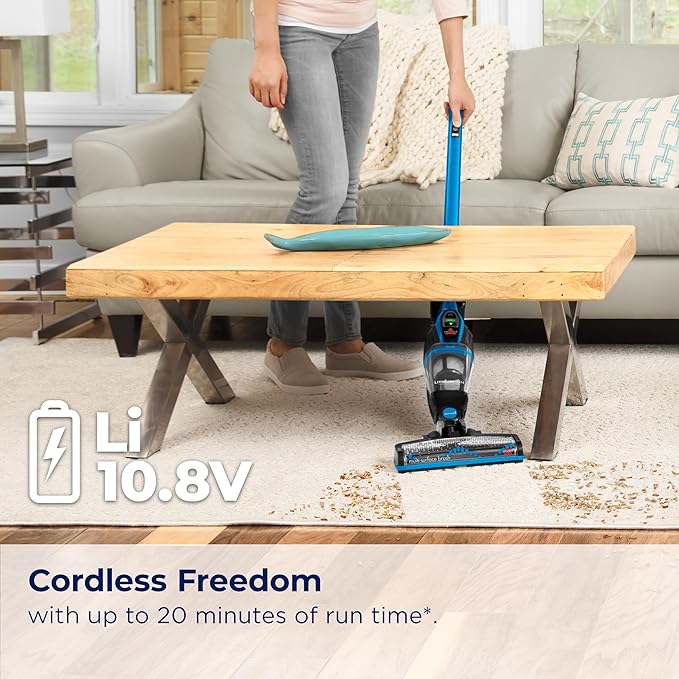 Bissell 3061 Featherweight Cordless Stick Vacuum Self-Standing Electric Blue Black
