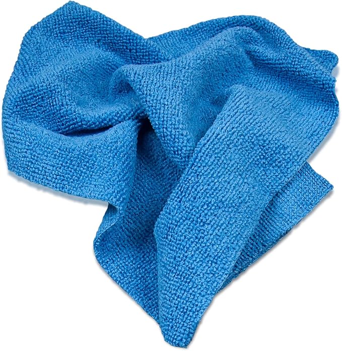 Eurow 200GSM Microfiber Cleaning and Drying Cloths with Dispenser Box Reusable Streak-Free Scratch-Free Ultra Absorbent Edgeless for All Surface Types 12x12in 50-Pack Blue