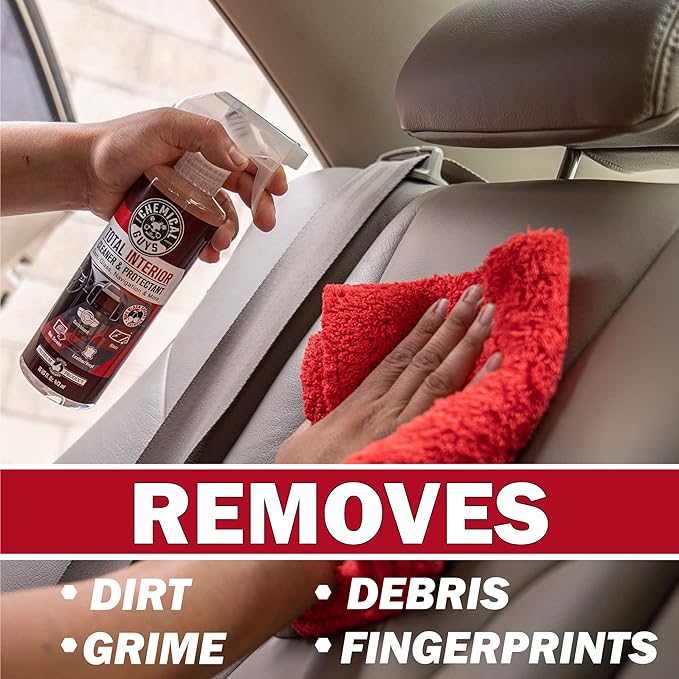 Chemical Guys Total Interior Sprayable Cleaner and Protectant Multi-Scent 3 Pack (Fresh Black Cherry &amp New Car) Safe for Cars Trucks SUVs Jeeps Motorcycles RVs &amp More (3) 16 fl oz Bott