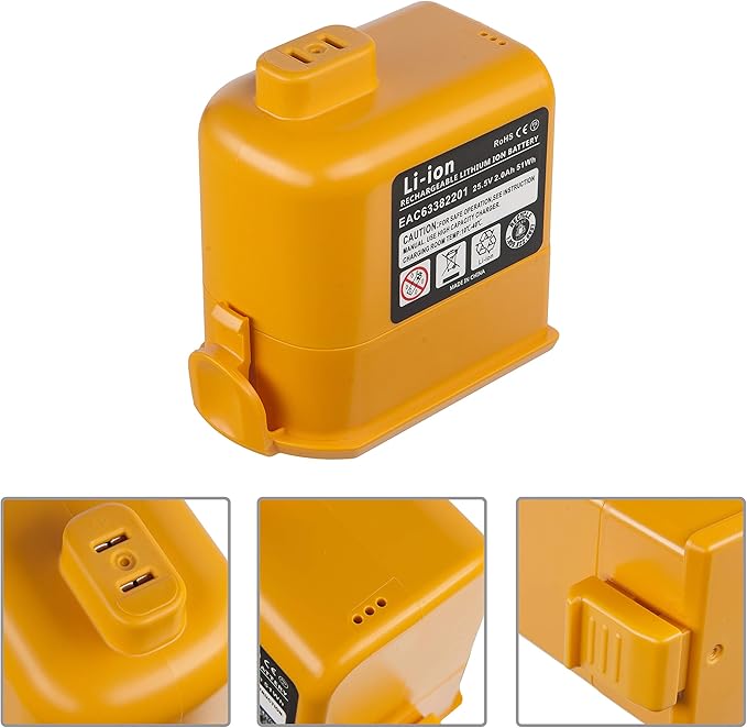2Packs 25.5V 3000mAh Cordzero A9 Ultimate Battery EAC63382201 EAC63382202 EAC63758601 MEV65921201 for LG A9 Cordless Stick Vacuum Cleaner