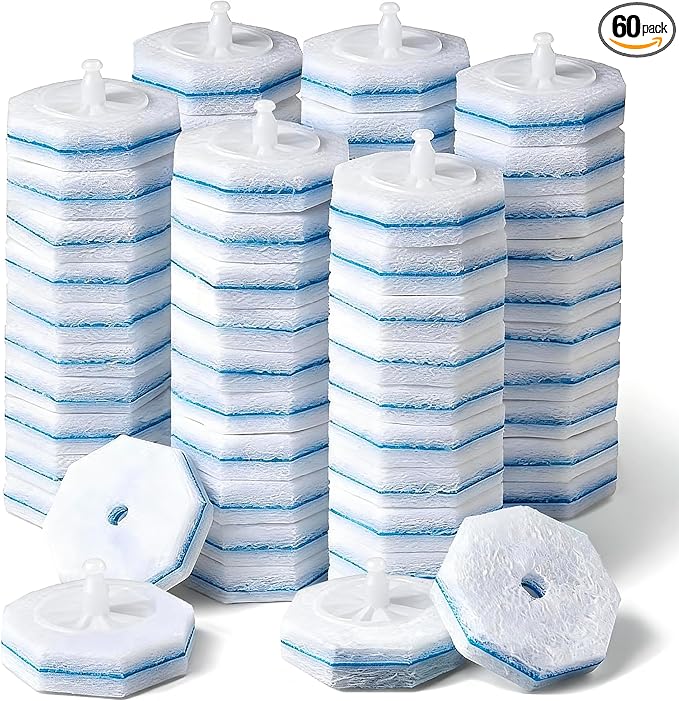 Disposable Toilet Wand Refill Compatible with Clorox Toilet Brush 60 Count Disposable Heads for Deep Cleaning