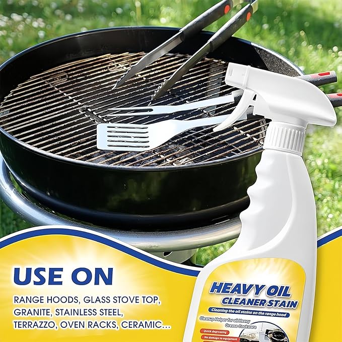 Heavy Oil Cleaner Stain Multi Purpose Cleaner for Kitchen Use Multi Surface Oil and Grease Remover for Oven Stove Range Hood Sink and Appliances (1PCS)