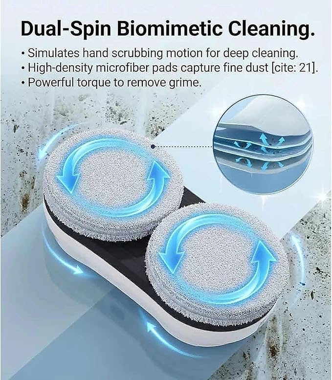Robot Window Cleaner 5600Pa Intelligent Automatic Window Cleaning Robot for High-Rise &amp Hard-to-Reach Glass Ultrasonic Auto Water Spray for Streak-Free Shine Smart Edge Detection Remote Contro