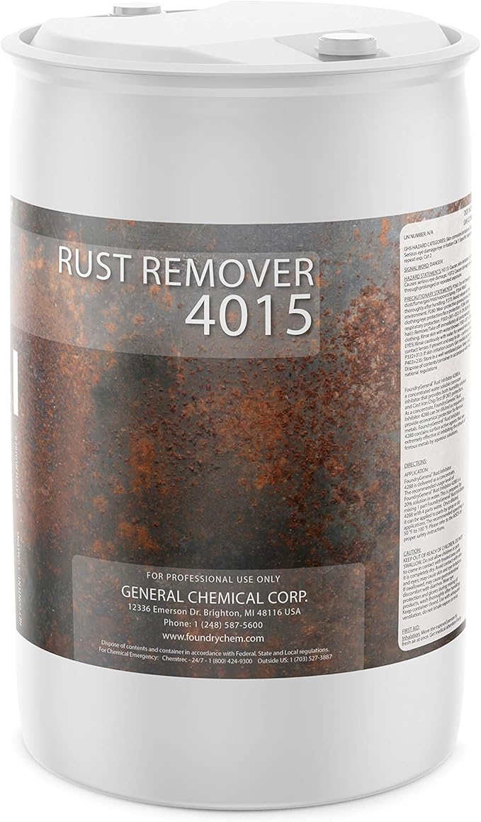 DeckGeneral Rust Remover 4015 All Surface Rust Stain Eliminator Concrete Cleaner Effective Oxidation Clean Up for Driveways Walkways Swimming Pools Brick Pavements and More (55 Gallon)