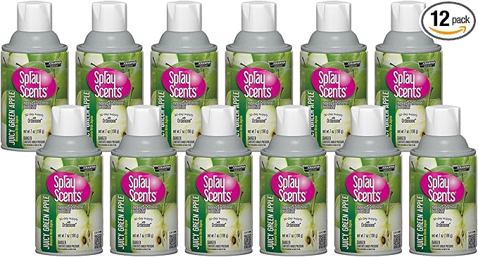 Champion Sprayon SprayScents Metered Air Freshener Refill 7 oz Odor Control Fragrance Green Apple (Case of 12)