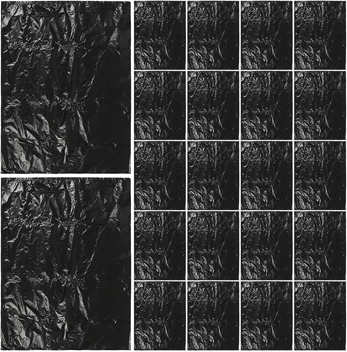Black Thickened Plastic Garbage Bags 25pcs 90x110cm Heavy Duty Trash Bags for Kitchen Bedroom Bathroom Household Waste Disposal