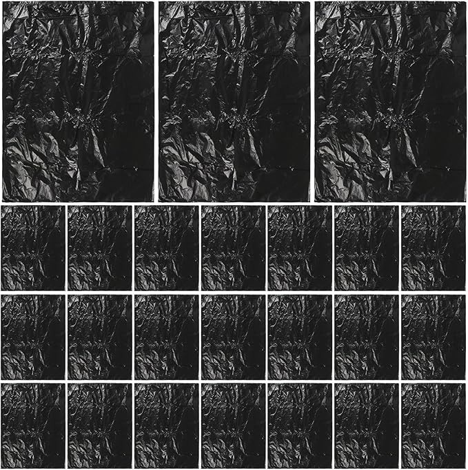 Black Trash Bags 25pcs 80x100cm Thick 2.5 Mil Plastic Garbage Bags for Kitchen and Bathroom Wastebasket Liners